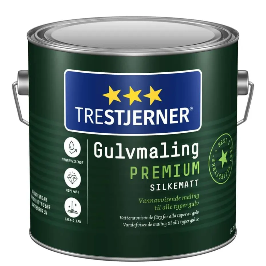 TreStjerner 15/silkematt Premium gulvmaling