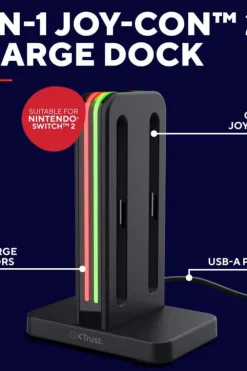 Trust GXT1256 4-i-1 ladestasjon for Nintendo Switch™ Joy-Con™ 2