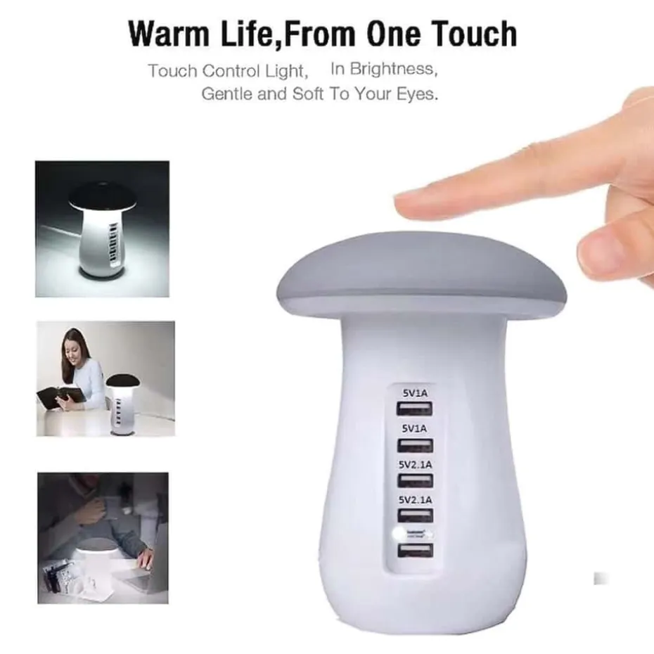 USB familielader/multilader med lys
