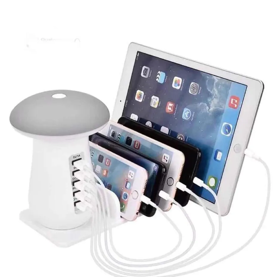 USB familielader/multilader med lys