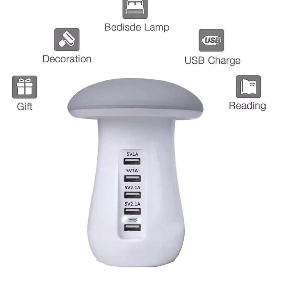 USB familielader/multilader med lys