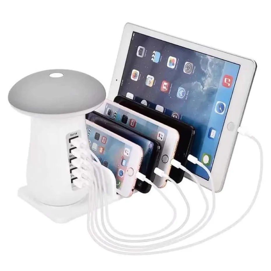 USB familielader/multilader med lys