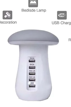 USB familielader/multilader med lys