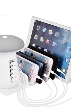 USB familielader/multilader med lys