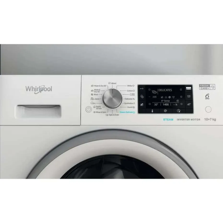 Whirlpool FFWDD 1076258 SV EE kombinert vaskemaskin/tørketrommel