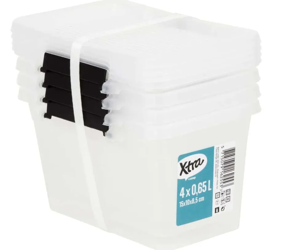 Xtra oppbevaringsboks 4 pk