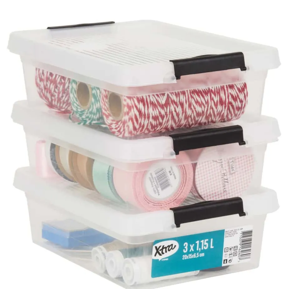 Xtra oppbevaringsboks 3 pk