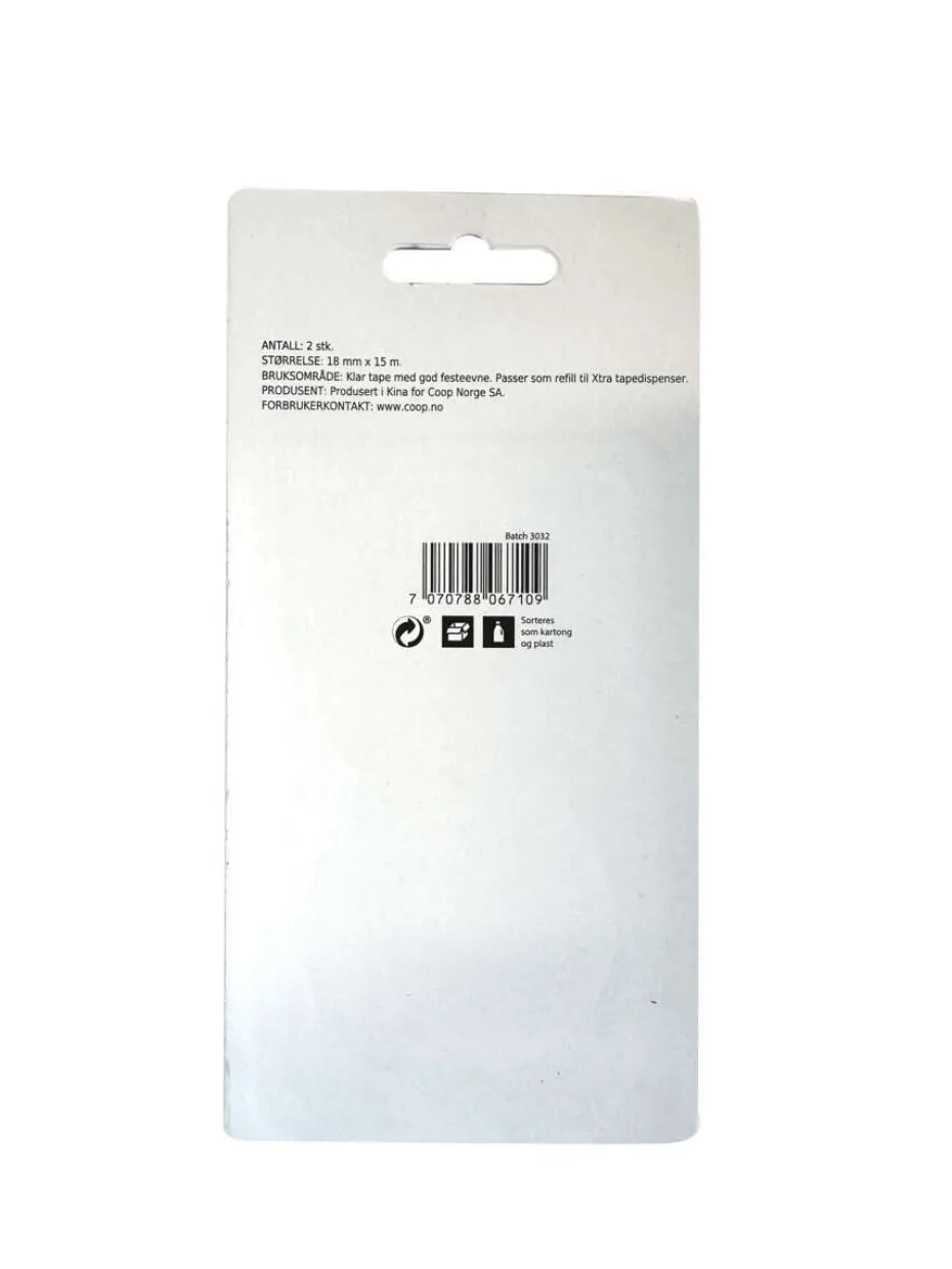 Xtra tape klar refill 2 pk